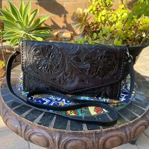 NWOT Tooled Crossbody Bag